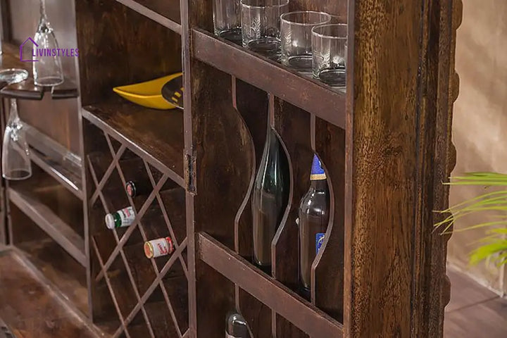 Vadym Solid Wood Bar Cabinet Bar
