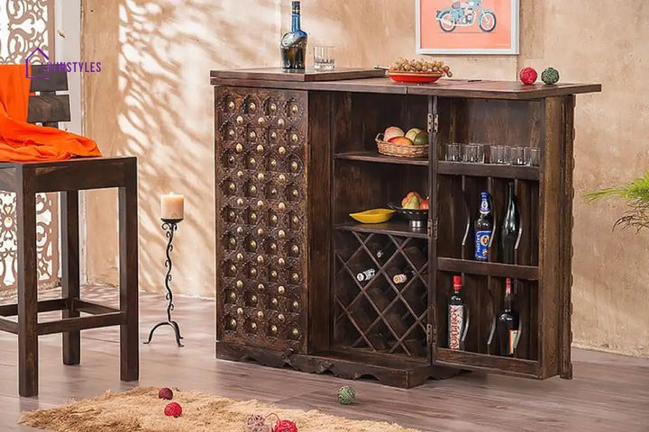 Vadym Solid Wood Bar Cabinet Bar