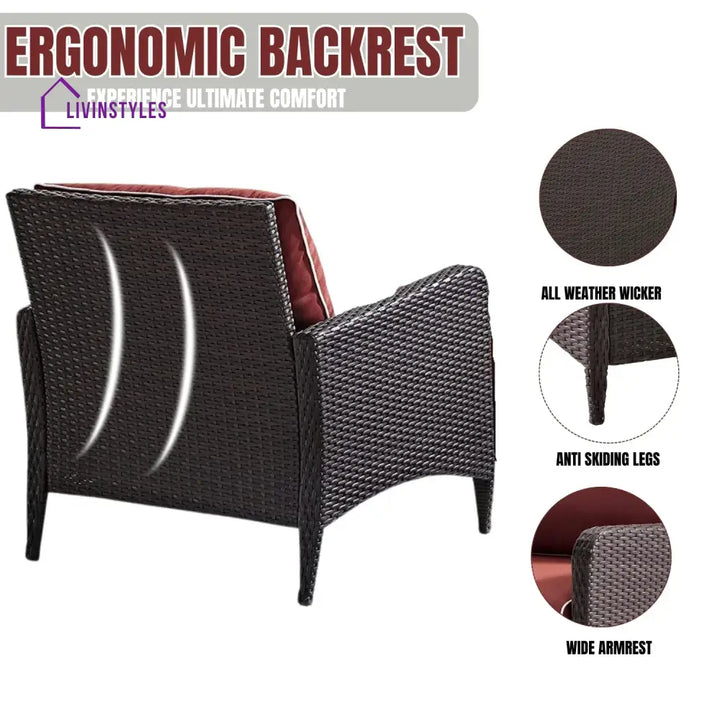 Vaidehi 1-Piece Outdoor Wicker Single Seater Sofa - Sofa Set