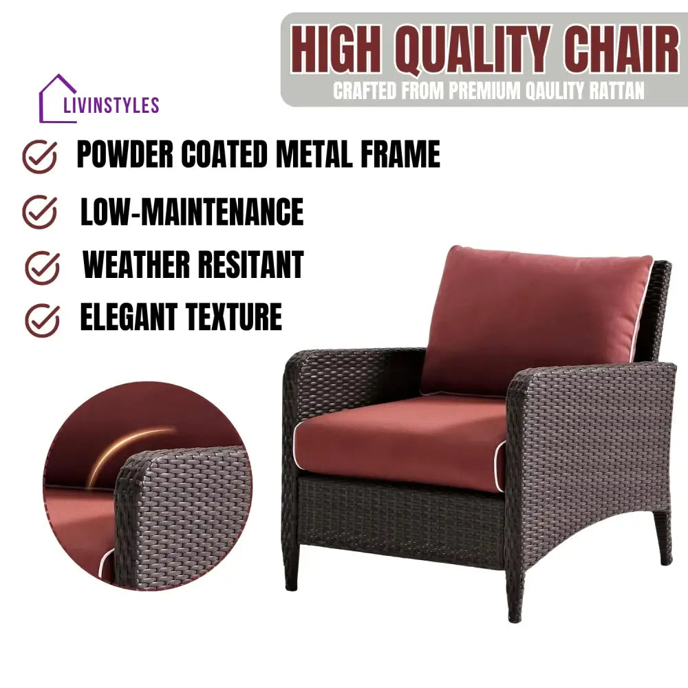 Vaidehi 1-Piece Outdoor Wicker Single Seater Sofa - Sofa Set