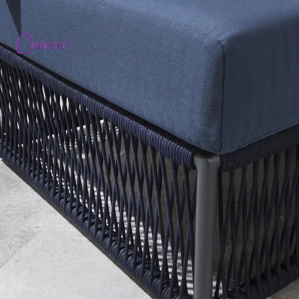 Valencia Outdoor Sofa Set 7 Seater 1 Center Table Set (Blue) Braided & Rope - Sofa Sets