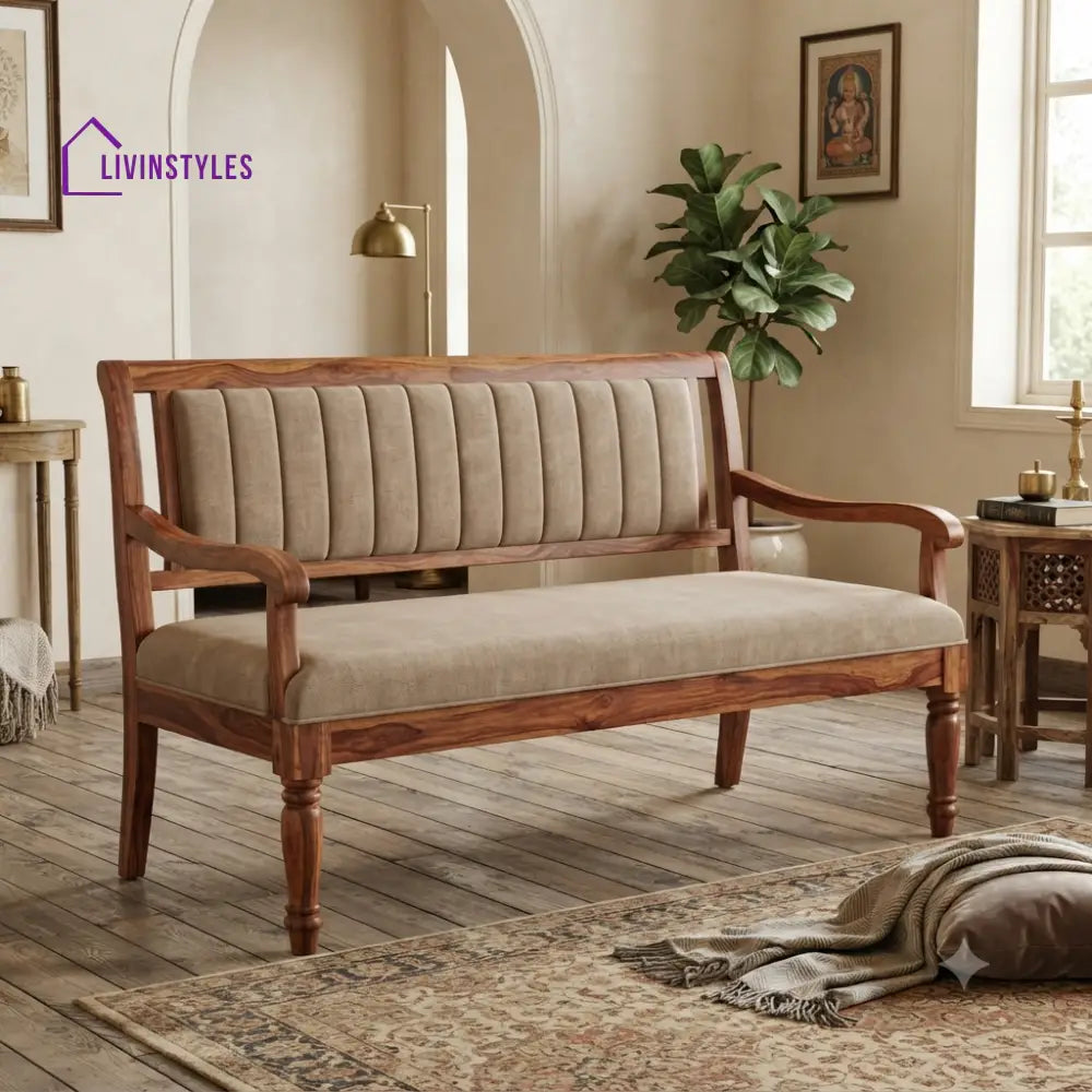 Valentin Wooden Bench for Living Room | Bedroom | Extra Seating