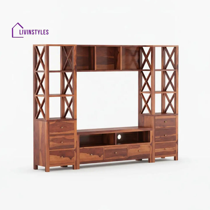 Valentina Sheesham Wood Tv Unit for Living Room