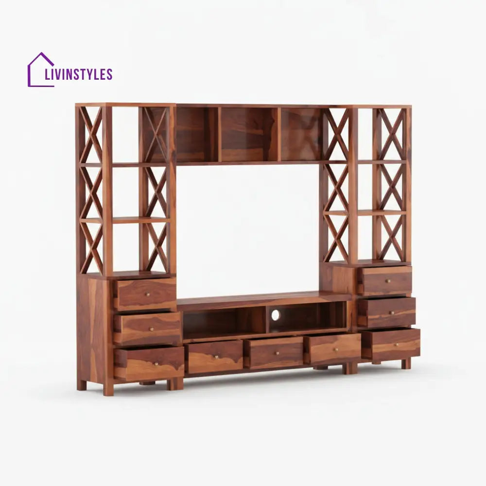Valentina Sheesham Wood Tv Unit for Living Room