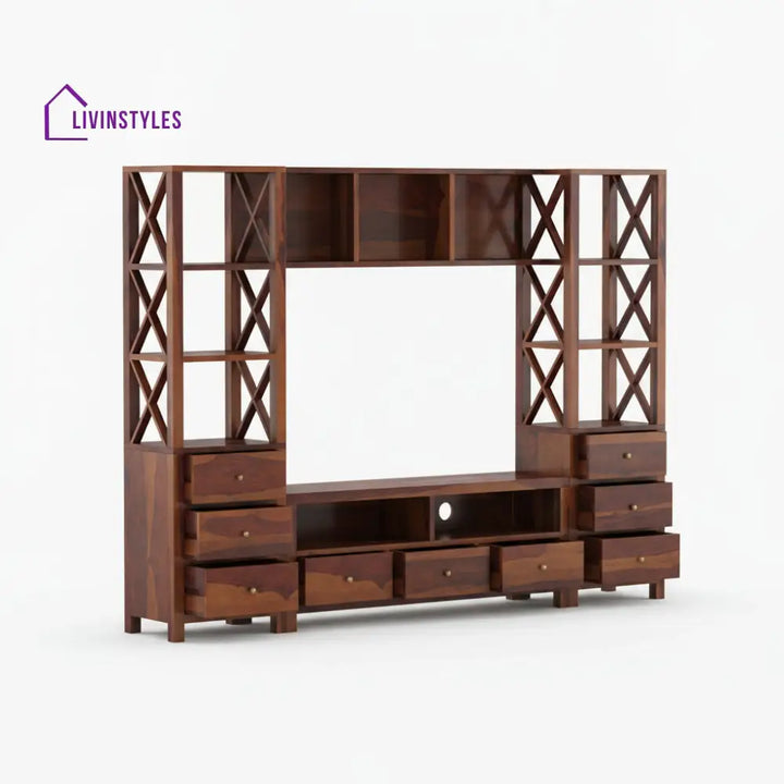Valentina Sheesham Wood Tv Unit for Living Room