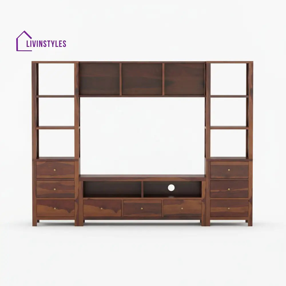 Valentina Sheesham Wood Tv Unit for Living Room Walnut