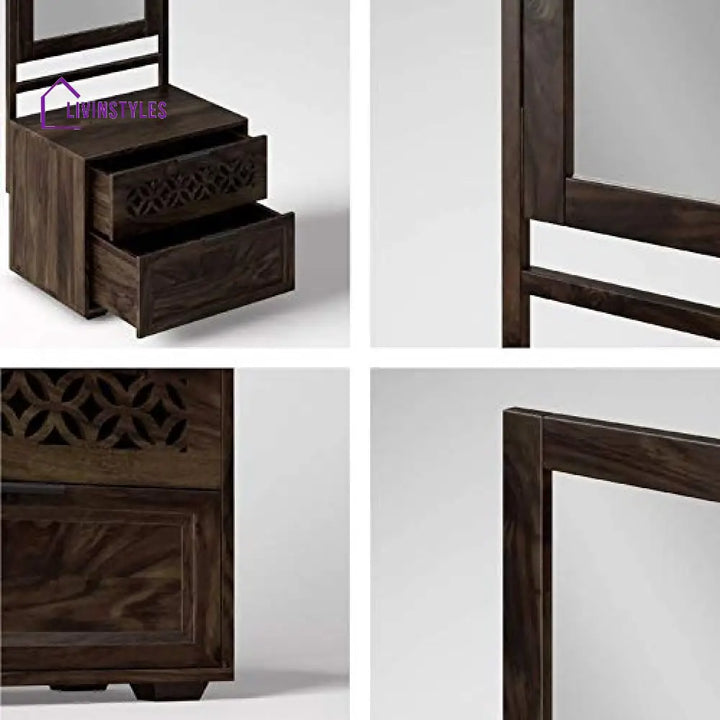 Valentina Solid Sheesham Wood Dresser With Two Drawer Dresser