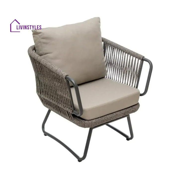 Valeria 4-Piece Rope Sofa Set With Glass Top Table - Sofa Set