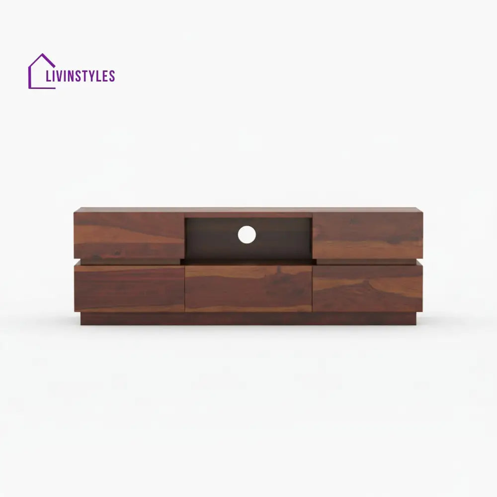 Valeria Sheesham Wood Tv Unit for Living Room Walnut
