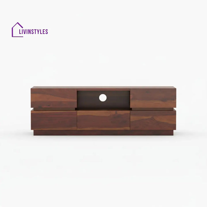 Valeria Sheesham Wood Tv Unit for Living Room Walnut