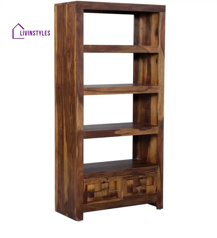 Valeria Solid Wood Sheesham Bookshelf Study Table