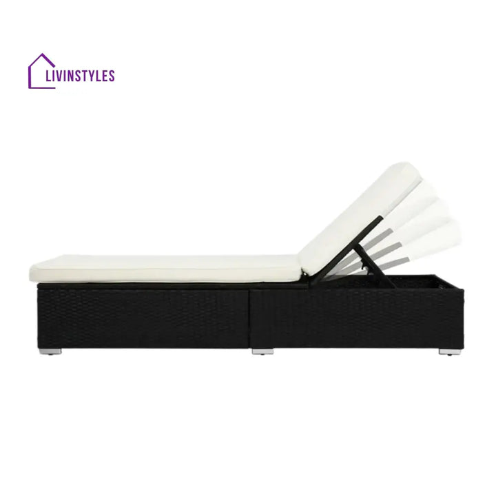 Valkyrie Outdoor Wicker Lounge Chair With Side Table - Lounger Set