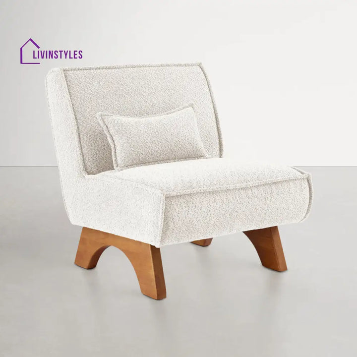 Vamika Solid Wood and Fabric Arm Chair | Living Room Chair | Lounge Chair