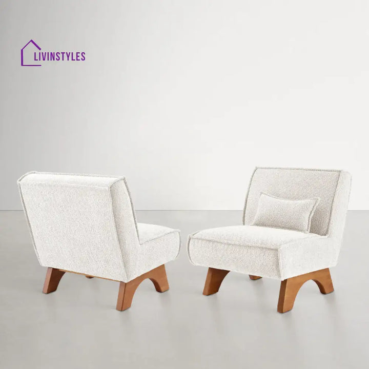 Vamika Solid Wood and Fabric Arm Chair | Living Room Chair | Lounge Chair