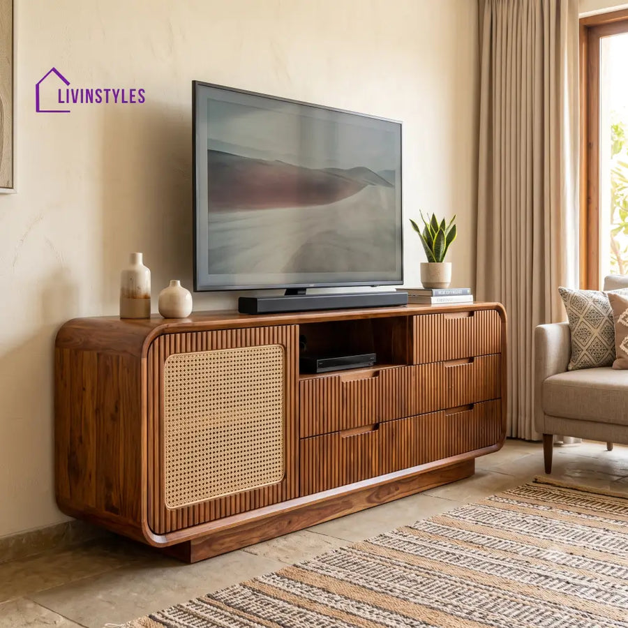 Vanille Solid Sheesham Wood Tv Unit for Living Room | Tv Cabinet | Tv Console Unit