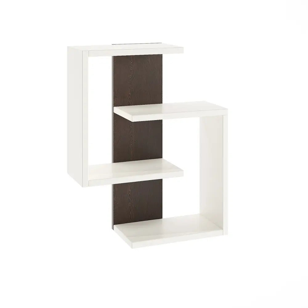 Vanya Multipurpose Wall Shelf & Display Rack - White and Wenge Display Shelf