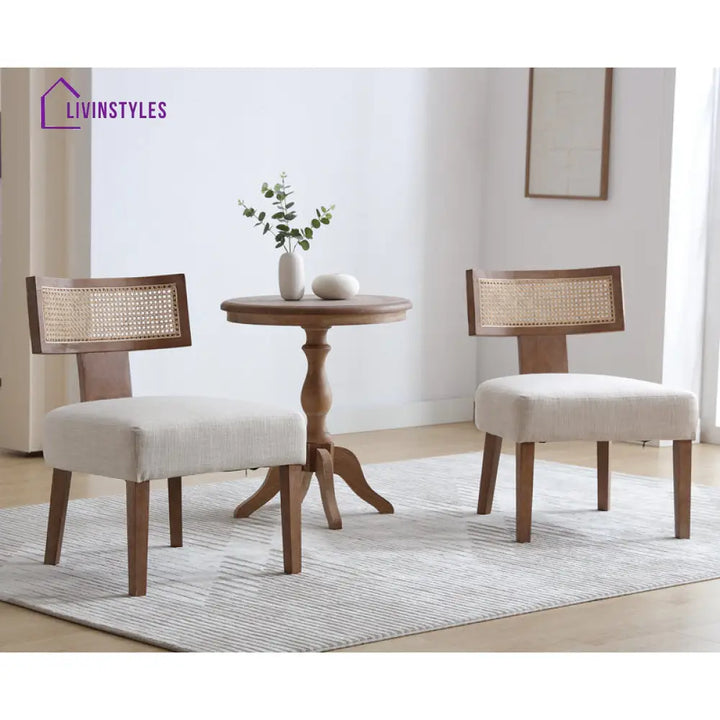 Vanya Solid Wood Frame and Fabric Chair | Living Room Chair | Lounge Chair