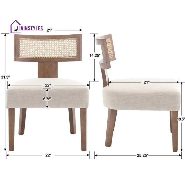 Vanya Solid Wood Frame and Fabric Chair | Living Room Chair | Lounge Chair