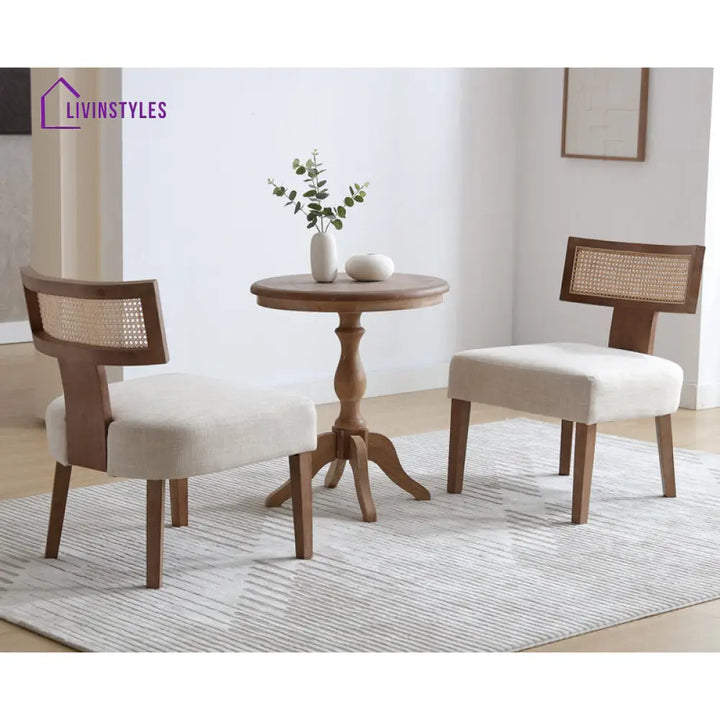 Vanya Solid Wood Frame and Fabric Chair | Living Room Chair | Lounge Chair