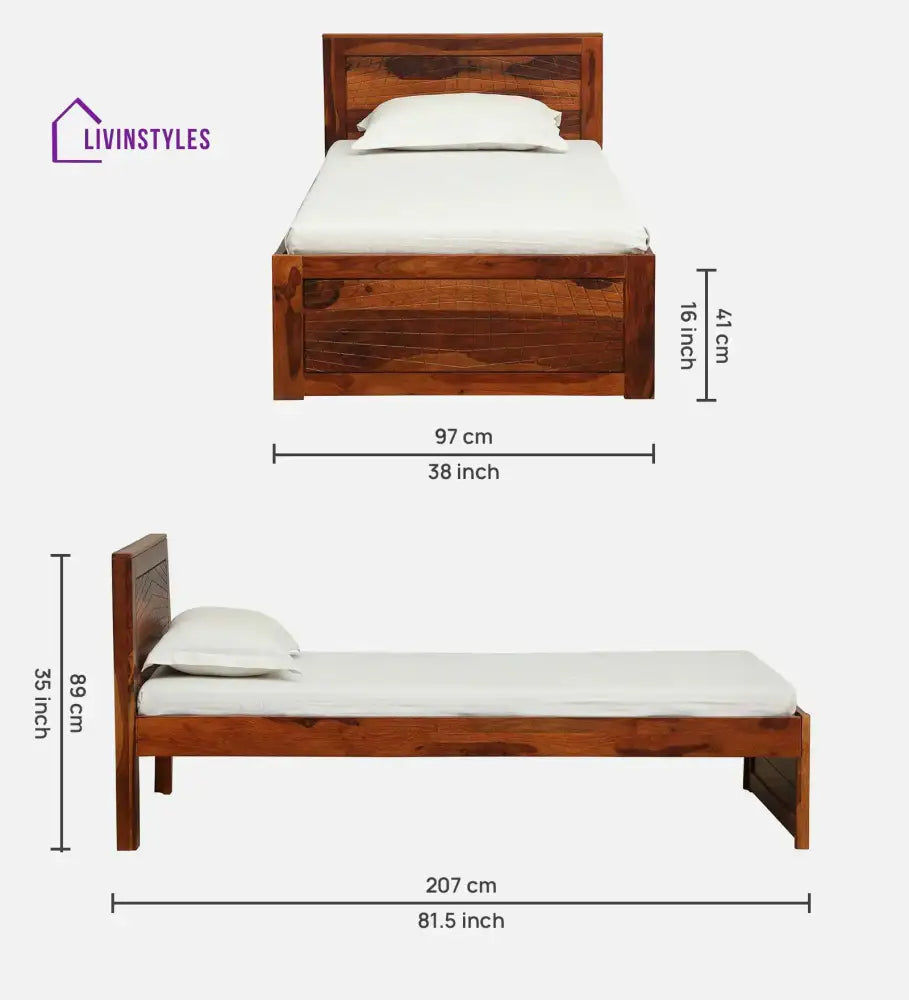 Harmonia Natural Wood Single Bed Bedroom Furniture Sets