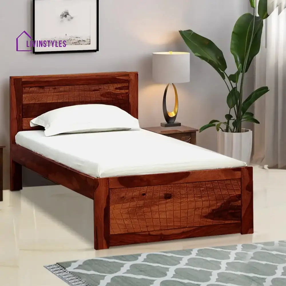 Harmonia Natural Wood Single Bed Honey Bedroom Furniture Sets