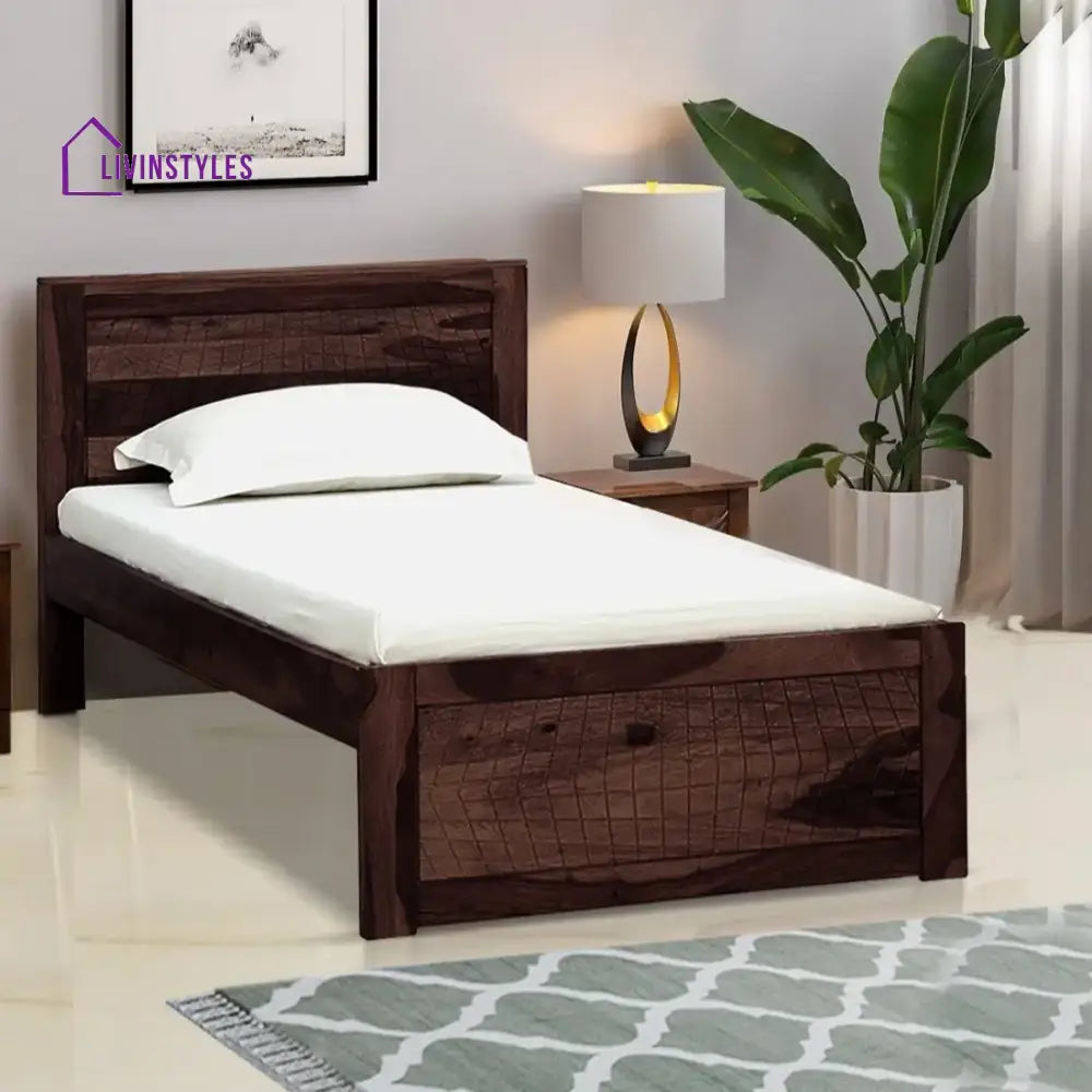 Harmonia Natural Wood Single Bed Walnut Bedroom Furniture Sets