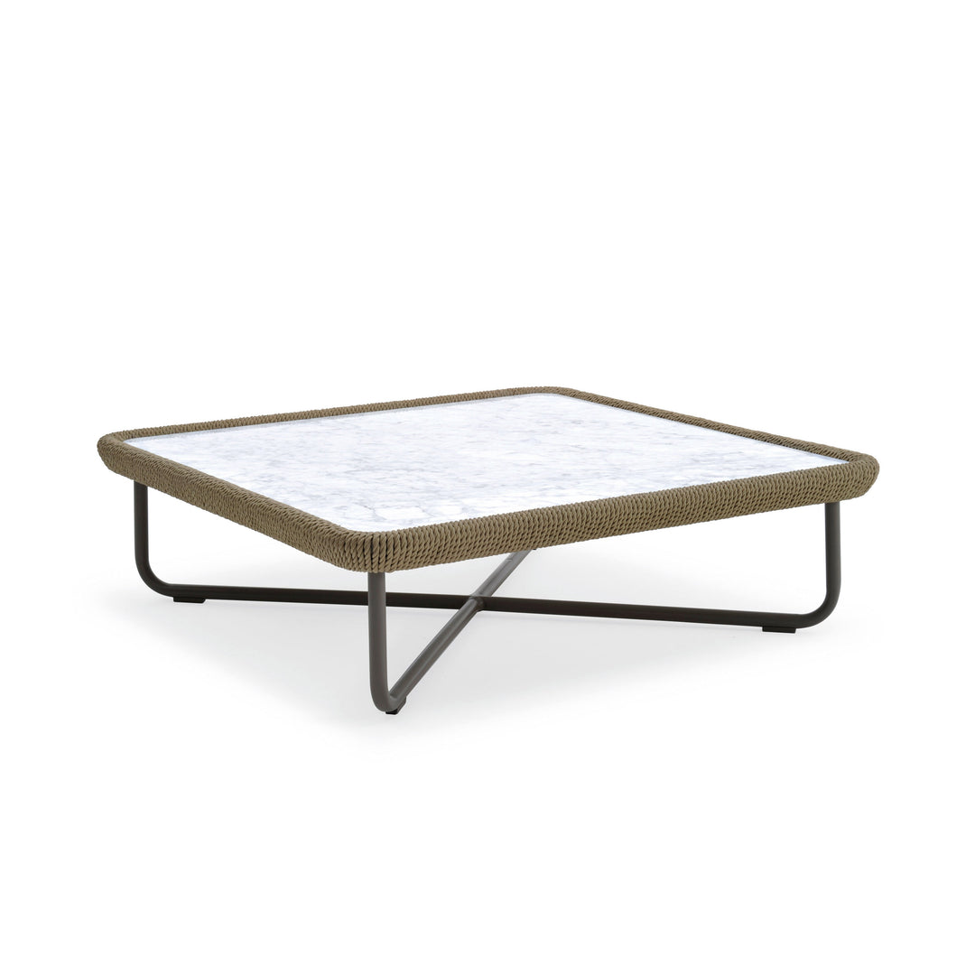 Hancy Outdoor Sofa Set 6 Seater , 2 Ottoman and 1 Center Table + 1 side table Set  (Tan + Beige) Braided & Rope