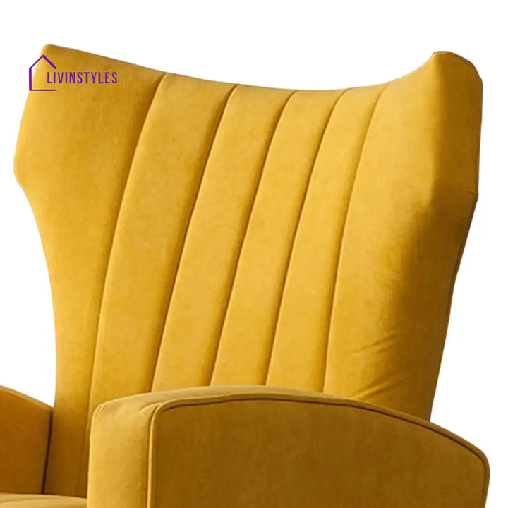 Varfolomey Luxurious Velvet Accent Chair Yellow Color Furniture