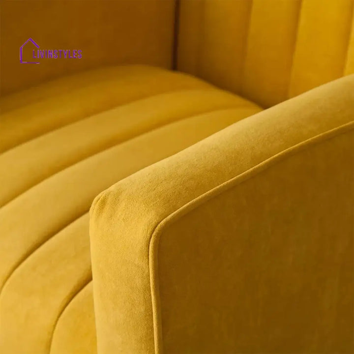 Varfolomey Luxurious Velvet Accent Chair Yellow Color Furniture