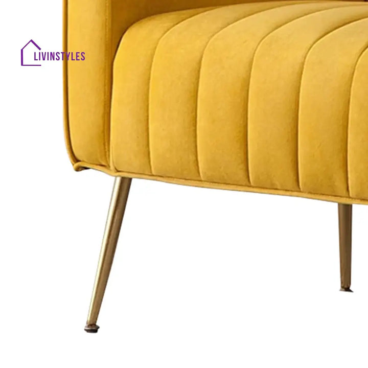 Varfolomey Luxurious Velvet Accent Chair Yellow Color Furniture