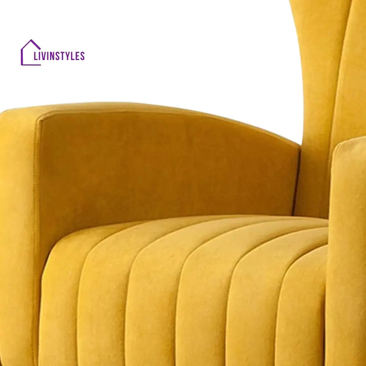 Varfolomey Luxurious Velvet Accent Chair Yellow Color Furniture