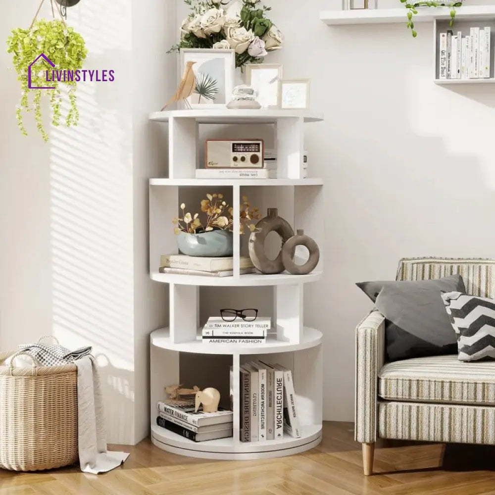 Varvara Engineered Wood Rotating Shoe Rack for Home