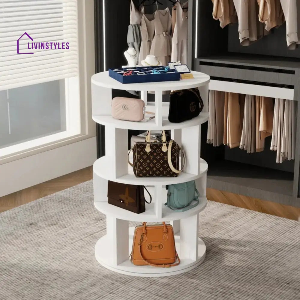 Varvara Engineered Wood Rotating Shoe Rack for Home