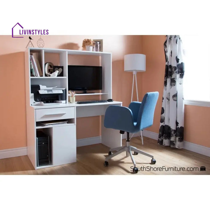 Varvara White Study Table for Students