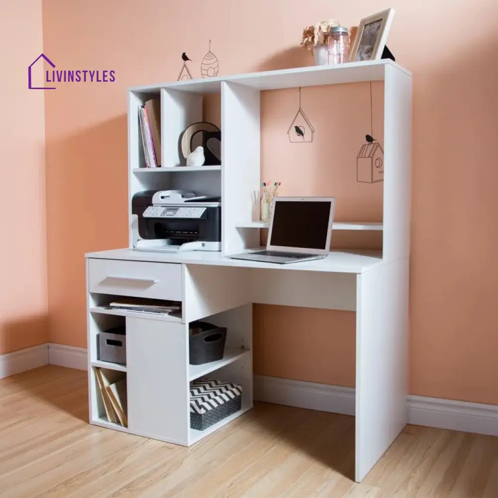 Varvara White Study Table for Students