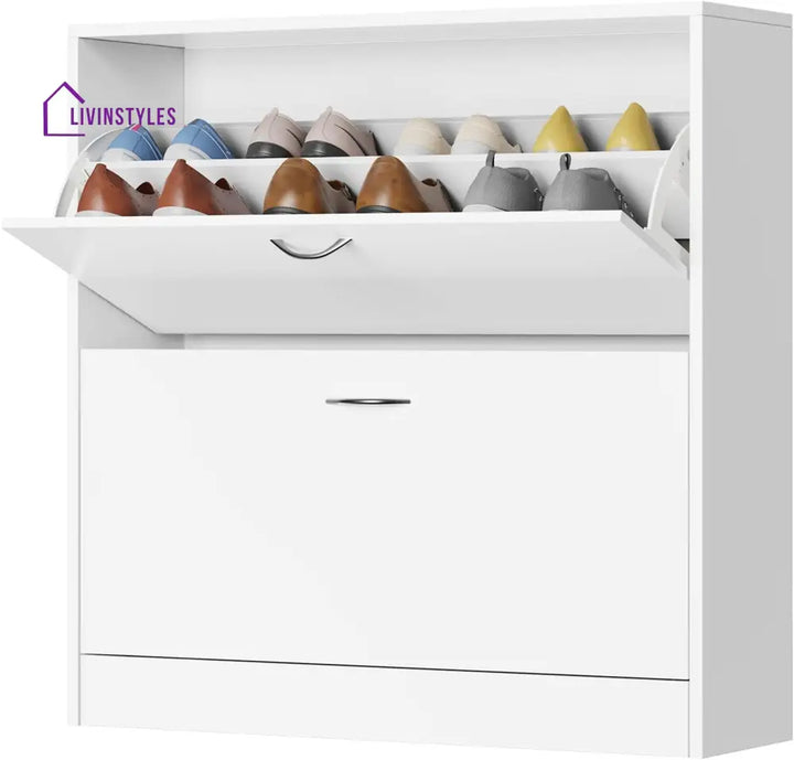 Varya White Finish Shoe Rack | Slim Shoe Rack for Home