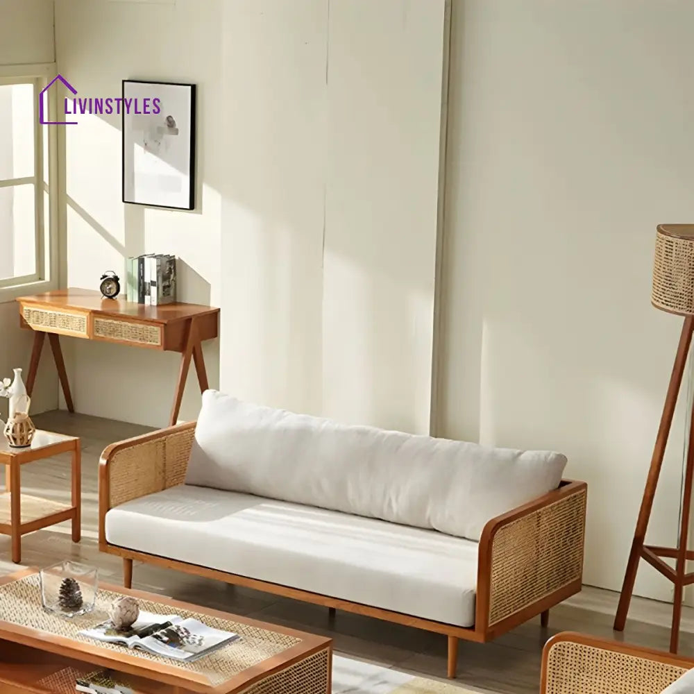 Vashika Solid Wood 3 + 1 + 1 Seater Sofa for Living Room