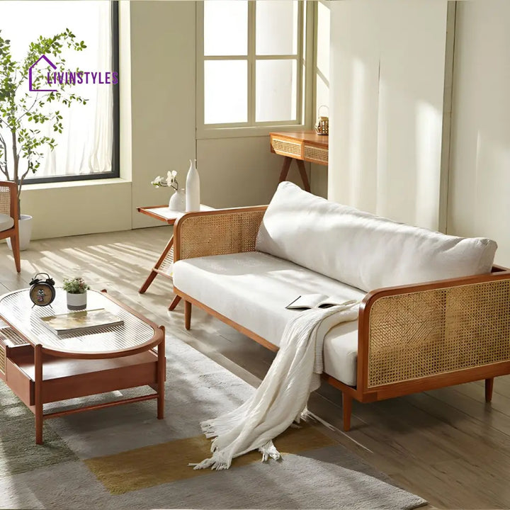 Vashika Solid Wood 3 + 2 Seater Sofa for Living Room