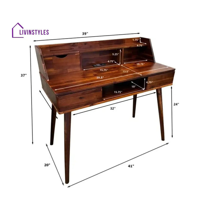 Vasilisa Solid Sheesham Wood Study Table for Students