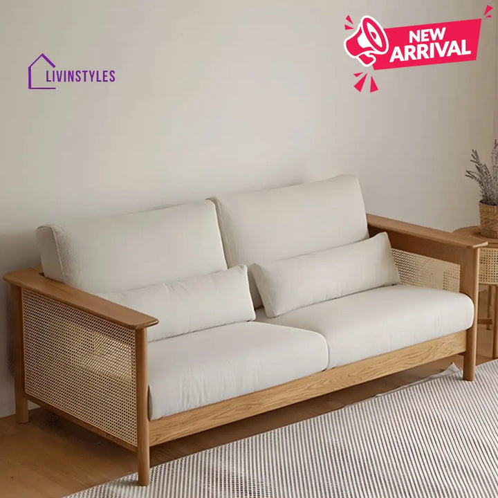 Vasiliy Solid Wood Sofa Set for Living Room | 3 + 1 + 1 Sofa Set