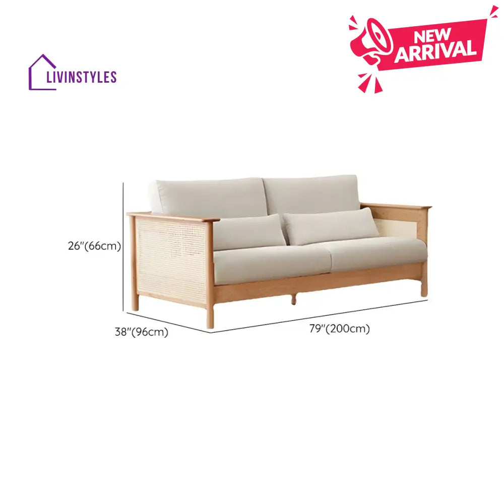 Vasiliy Solid Wood Sofa Set for Living Room | 3 + 1 + 1 Sofa Set