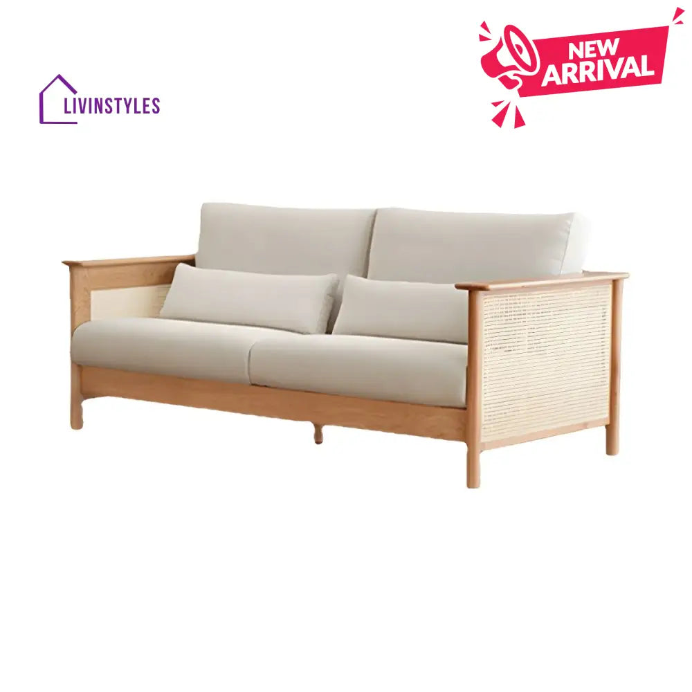 Vasiliy Solid Wood Sofa Set for Living Room | 3 + 1 + 1 Sofa Set