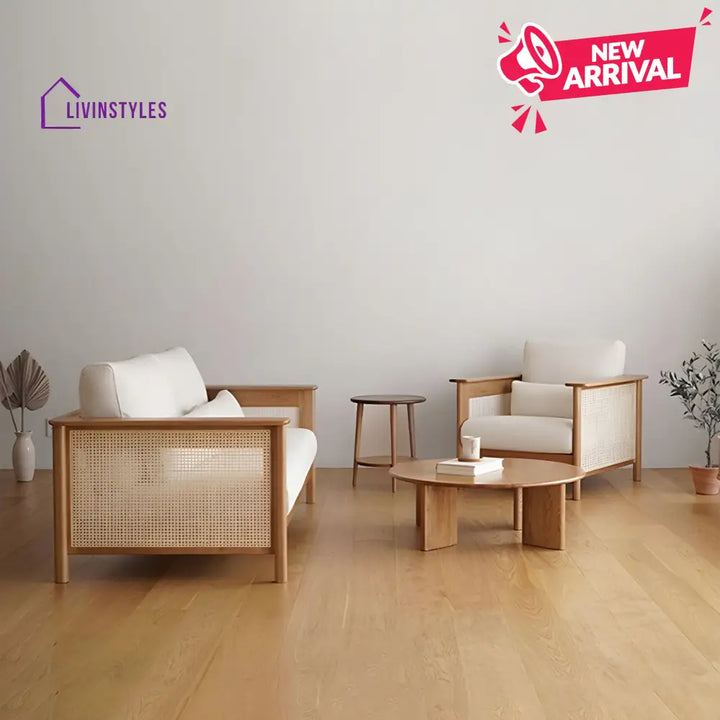 Vasiliy Solid Wood Sofa Set for Living Room | 3 + 1 + 1 Sofa Set