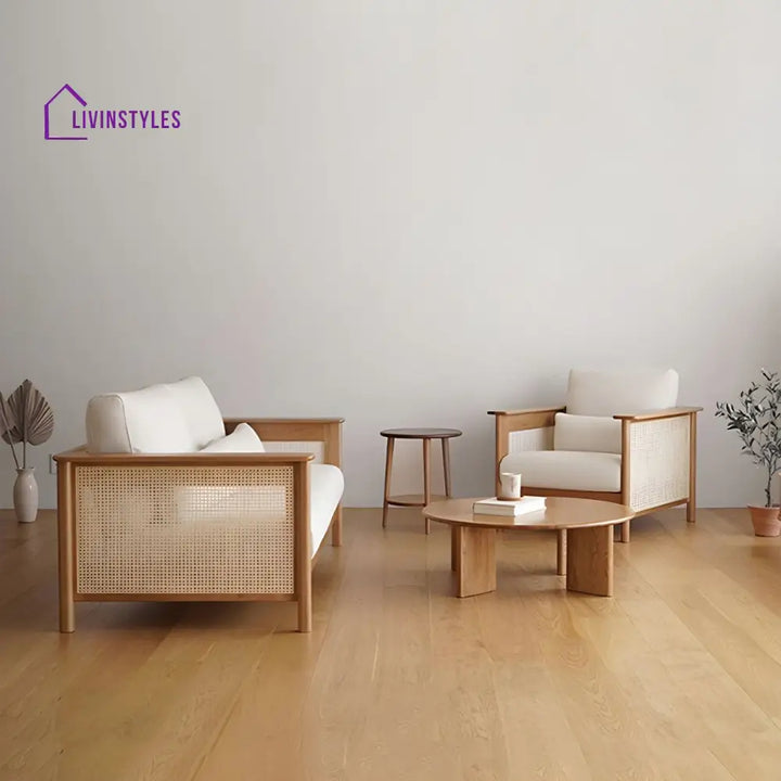 Vasiliy Solid Wood Sofa Set for Living Room | 3 + 1 + 1 Sofa Set