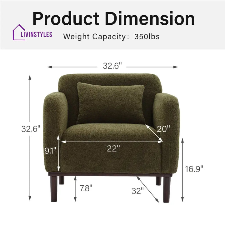 Vasudha Solid Wood and Fabric Arm Chair | Living Room Chair | Lounge Chair