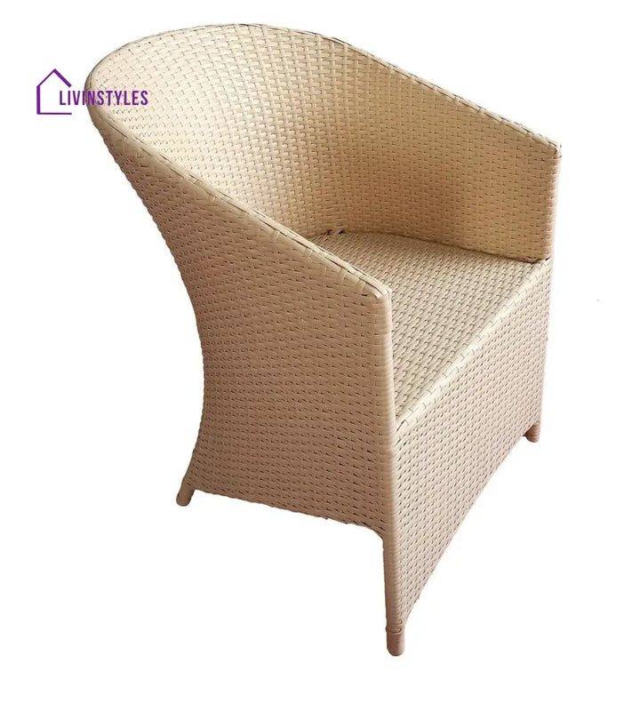 Vava Outdoor Patio Seating Set 4 Chairs and 1 Table Set (Cream) - Coffee Table Sets
