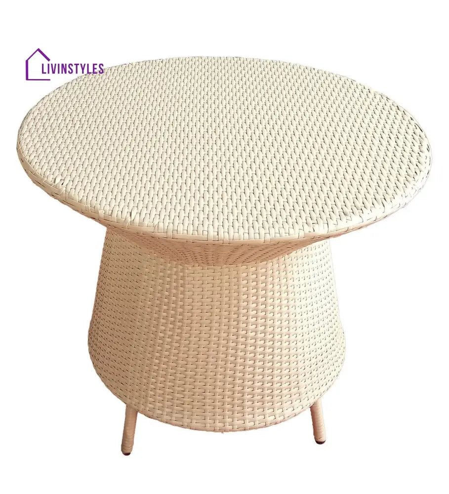 Vava Outdoor Patio Seating Set 4 Chairs and 1 Table Set (Cream) - Coffee Table Sets