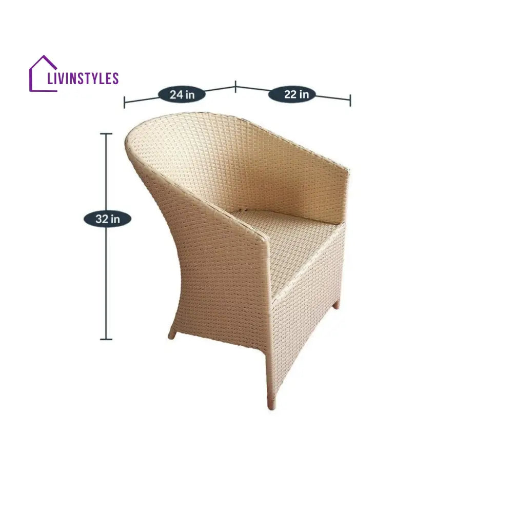 Vava Outdoor Patio Seating Set 4 Chairs and 1 Table Set (Cream) - Coffee Table Sets