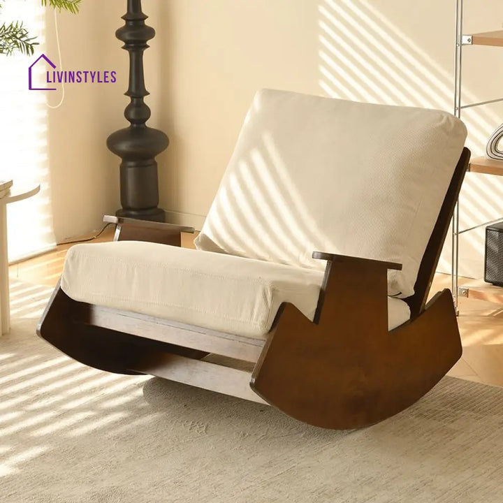 Vayla Solid Wood Rocking Chair for Living Room