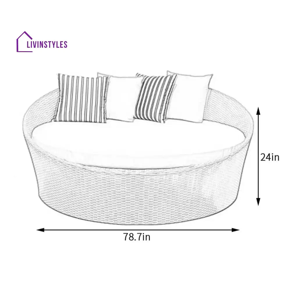 Vea Outdoor Poolside Sunbed With Cushion Daybed (Honey) - Sunbed